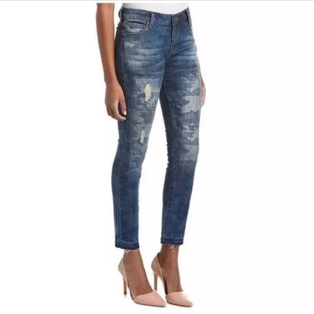 Kut from the Kloth Blue Camouflage Ankle Jeans